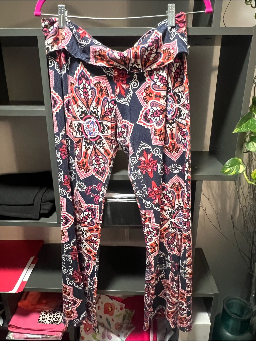 Boho Print Palazzo Pants - Navy Multi - Picture 2 of 8